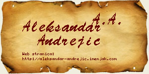 Aleksandar Andrejić vizit kartica